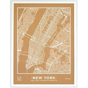 Miss Wood Regionale kaart Woody Map Natural New York L White