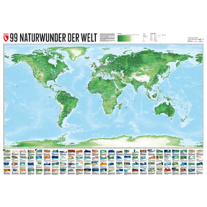 Marmota Maps Weltkarte 99 Naturwunder (100x70)