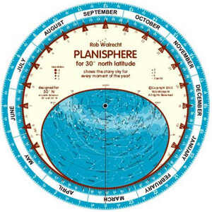 Rob Walrecht Mapa gwiazd Planisphere 30°N 25cm