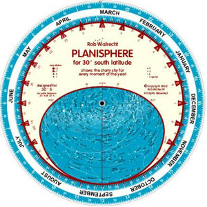 Rob Walrecht Mapa estelar Planisphere 30°S 25cm