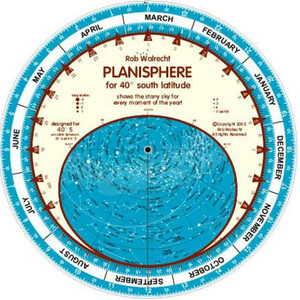 Rob Walrecht Sterrenkaart Planisphere 40°S 25cm