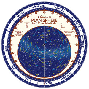 Rob Walrecht Carta de estrelas Planisphere 65°N 25cm