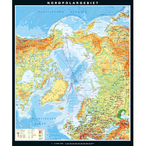 PONS Regional-Karte Nordpolargebiet physisch (210 x 230 cm)