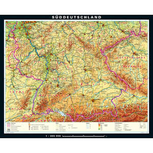PONS Regional-Karte Süddeutschland physisch (243 x 197 cm)
