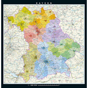 PONS Regional-Karte Bayern physisch/politisch (148 x 150 cm)