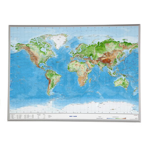 Georelief Weltkarte 3D Reliefkarte (77 x 57 cm) (Neuwertig)