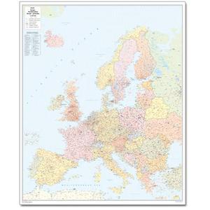 Bacher Verlag Kontinent-Karte Postleitzahlenkarte Europa