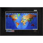 Geochron Boardroom Modell in Schwarz-Eiche Echtholzfurnierausführung und silberfarbenen Zierleisten