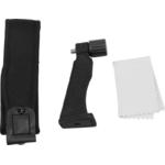Everything included: neck strap, tripod adapter, micro-fibre cloth
