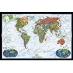 National Geographic Mapa mundial político decorativo, grande e laminado