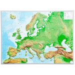 Georelief Kontinent-Karte Europa groß, 3D Reliefkarte