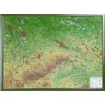 Georelief Sachsen groß, 3D Reliefkarte mit Holzrahmen
