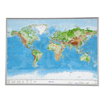 Georelief Weltkarte (77x57) 3D Reliefkarte