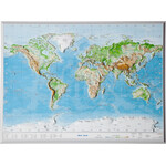 Georelief Weltkarte Welt klein, 3D Reliefkarte
