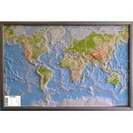 geo-institut Weltkarte Reliefkarte Welt Silver line physisch