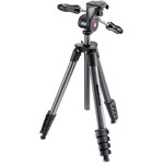 Manfrotto Aluminium-Dreibeinstativ Compact Advanced Fotostativset schwarz