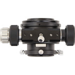 The focuser can be connected to the dovetail ring via an adapter - e.g. the optional 33360 Omegon adapter for Newtonian Focusers.