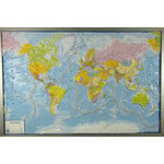 Mappemonde geo-institut Carte du Monde politique en relief Welt Silver line ANGLAIS