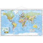 Stiefel Weltkarte politisch mit Metallleisten