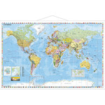 Stiefel Weltkarte politisch mit Metallleisten Englisch