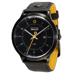 DayeTurner SEIRIOS men's analogue watch, black leather strap