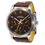 DayeTurner BETELGEUZE men's silver-brown analogue watch - dark brown leather strap