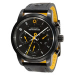 DayeTurner BETELGEUZE black men's analogue watch, black leather strap