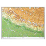 Georelief Regional-Karte Nepal groß 3D mit Aluminiumrahmen