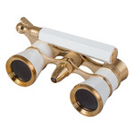 Levenhuk Opernglas Broadway 3x25 weiß mit Lorgnette und LED-Licht