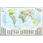 Idena Landkarte Schreibtischunterlage Weltkarte mit Einstecktaschen