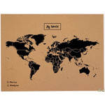 Miss Wood Weltkarte Woody Map Natural Cork XL black