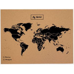 Woody Map Natural Weltkarte Kork L schwarz