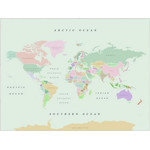 Miss Wood Weltkarte Woody Map Watercolor Retro L