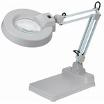 Schweizer Lupenleuchte Scherenarm Tischfuß, 2x/Ø125mm, bikonvex, 22W