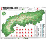 Marmota Maps Regional-Karte Alpenkarte 111 Berge und 20 Wanderwege