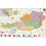 Stiefel PLZ- & Organisationskarte Österreich politisch mit Metallleisten