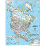 National Geographic Kontinent-Karte Nord Amerika, politisch
