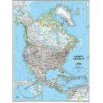 National Geographic Kontinent-Karte Nord Amerika, politisch groß