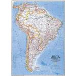 National Geographic Mapa kontynentów Ameryka Południowa, polityczny, duża