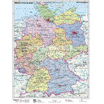 Stiefel Landkarte Deutschland politisch mit Metallleisten