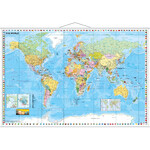 Stiefel Mapa świata politisch mit Flaggenrand (137x89)