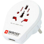 Skross Netzteil Reiseadapter World to Europe mit USB