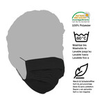 Masketo Mondmaskers, polyester, zwart, voor kinderen, 5 stuk