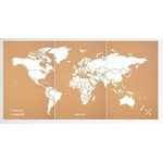 Miss Wood Weltkarte Woody Map Natural Cork XXXL white