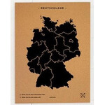 Miss Wood Harta Woody Map Countries Deutschland Cork L black (60 x 45 cm)