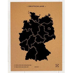 Miss Wood Woody Map Countries Deutschland Cork XL black (90 x 60 cm)