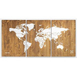 Miss Wood Weltkarte Woody Map Wooden 120x60