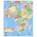 Stiefel Continent map Afrika politisch mit PLZ auf Platte zum Pinnen