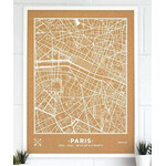 Miss Wood Regional-Karte Woody Map Natural Paris XL White