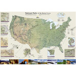 Carte géographique National Geographic US National Parks (106x76)